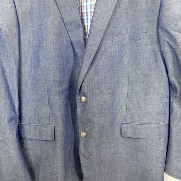 Southern Pines XL Blue Sport Coat Two Button Jacket 100% Cotton Easter Men’s - Picture 3 of 16